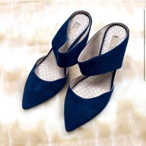 Boden Navy Thelma Suede Mules sz 40 EUC